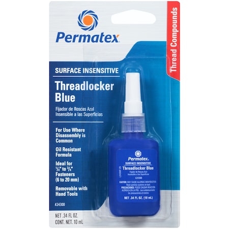 Permatex Automotive Surface Insensitive Threadlocker Blue 10 Ml Carded 2 24300